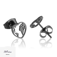 Eap21962 Kolczyki stal sztyft czarna serce