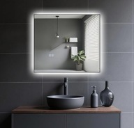 Lustro Łazienkowe LED 80x70 cm Białe IP54 Nowoczesne Podświetlane