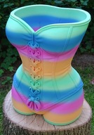 Doniczka Osłonka Duża Kolorowa Pastelowa Ozdobna Gorset Kobieta Stylowa