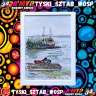 ”Żaglówki na Jeziorze Jamno” akwarela Barbara Zientara-Chmiel - Imielin