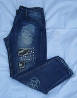 H1 Jeans damskie dżinsy czaszka/dżety L pas 86 cm