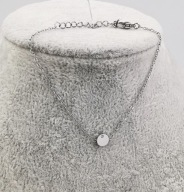 AAA Bransoletka srebrna stal chirurgiczna blaszka z cyrkonią