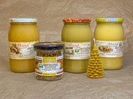 Produkty pszczele - PIERZGA, ZESTAW MIODÓW i ŚWIECA WOSKOWA od pszczelarza