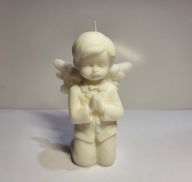 ANIOŁ CHŁOPIEC KOMUNIA PERSONALIZOWANE ŚWIECA Z WOSKU SOJOWEGO HANDMADE