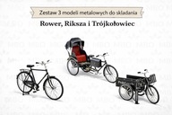 Zestaw metalowych modeli DIY do składania-Rower, Riksza, Trójkołowiec 196el