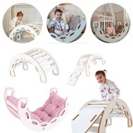 BUJAK ŚCIANKA WSPINACZKOWA ZJEŻDŻALNIA DLA DZIECI PODUSZKA RÓŻ PREZENT 4W1