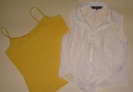 BIAŁA BLUZKA z HAFTEM ANGIELSKIM i PODKOSZULKA 42