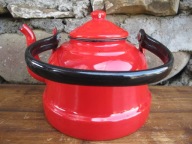 Stary Emaliowany Czajnik z Wiejskiej Chaty_OLKUSZ PRL