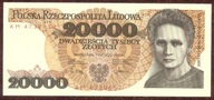 20 000 zł. 1989 r. ser. AM UNC b. rzadka seria - PIĘKNY !!!