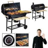 GRILL WĘGLOWY OGRODOWY PRZENOŚNY BECZKA DUŻY XXL BERDSEN Z KOMINEM