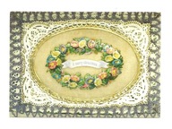 Pocztówka - Haftowana serwetka i Merry Christmas