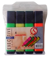 ZAKREŚLACZE FLUORESCENCYJNE Markery EXECUTIVE 4 szt. - CZYTAJ OPIS