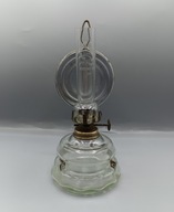 Lampka Naftowa kolekcjonerska - chudy klosik - 19,5cm - szkło - Vintage