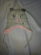 świetna ocieplana czapka myszka/kotek