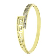 78447 BRANSOLETKA 14K POZŁACANA 57/12 MM sztywna bangle z cyrkoniami