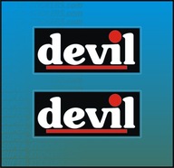 2x Naklejka Logo DEVIL 76x33 mm Motocykl Quad Cross Ścigacz Skuter Nalepka