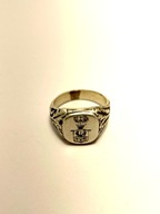 Srebrny sygnet z herbem szlacheckim Sulima