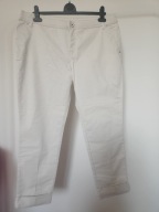 spodnie dżinsowe materiałowe strecz yessica c&a proste podwinięte krem 42