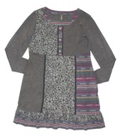 BONPRIX_Piękna SUKIENKA_grafitowa kwiaty sweterkowa ciepła akryl_46/48