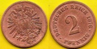 NIEMCY 2 Pfennig 1876 r. B