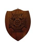 Krzyż harcerski na drewnianej tarczy lata 1945-1949