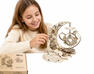 Drewniana Pozytywka 3D „Księżyc” DIY – Model Mechaniczny + Muzyka | Prezent