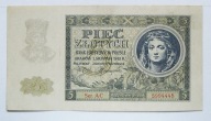 5 złotych 1941 seria - seria AC 5994445