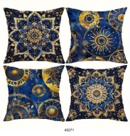 Poszewki na poduszki 4szt 45x45cm orientalne marokańskie wzory złoto 45271