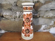 Wysoki Wazon w Kwiaty _FAJANS_" KOŁO" PRL