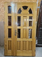 DRZWI Zewnętrzne Dębowe Dwuskrzydłowe Drewniane Dąb Wejściowe 135x224cm