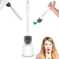 Szczotka Do WC Toaletowa z Pojemnikiem Stojak Do Czyszczenia Ubikacji Biała