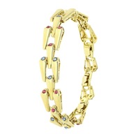 81347 BRANSOLETKA 14K POZŁACANA 20-16 CM 13 MM MIX CRYSTAL Swarovski