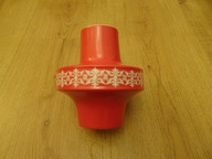 Walbrzych wazon wazonik czerwony ze wzorkiem, PRL, Vintage, New Look