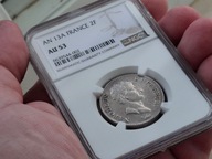 2 franków - Francja 1813,AU 53,NGC