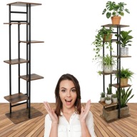 KWIETNIK METALOWY STOJĄCY LOFT REGAŁ NA KWIATY 7 PÓŁEK BASTIAN RUSTIC 120CM