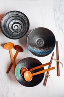 6-piece ceramic ramen set Black & White
