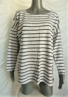 Bluzka sweterkowa dresowa w paski z obniżoną linią ramion r.L/XL