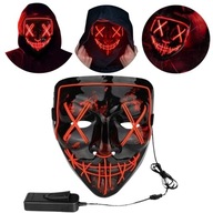 ŚWIECĄCA MASKA LED PURGE NOC OCZYSZCZENIA LEDOWA PRZEBRANIE HALLOWEEN RED