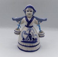 Delft Blue sygnowana dziewczyna z wiadrami 13,5cm kolekcjonerska figurka