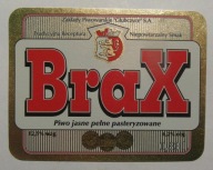 ETYKIETA PIWO JASNE PEŁNE BRAX BROWAR GŁUBCZYCE