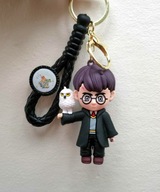 Harry Potter z sową 3D Brelok Breloczek do kluczy Zawieszka Klips Czarny HP