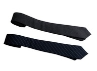 DWA KRAWATY BAWEŁNIANE,GRANATOWY i GRAFITOWY