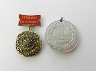 HUTA KATOWICE, DĄBROWA GÓRNICZA - ODZNAKA DZIAŁACZ ZWIĄZKOWY + MEDAL 1974 r