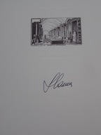 Szwecja - autograf Cz. Słani pod litograficznym projektem znaczka Mi. 2017