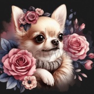 Panel z nadrukiem wodoodporny na torbę 45/45cm chihuahua