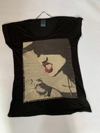 38 M Top Secret bluzka cekiny twarz czerwone usta