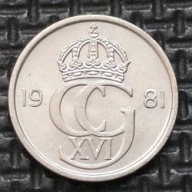 *SZWECJA [0075]*25 ore 1981 (SVERIGE) Król Karol XVI Gustaw Korona Monogram