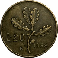 WŁOCHY - 20 LIRE - 1958
