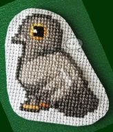 gołąb haft zawieszka brelok