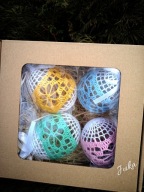 Szydełkowe jajeczka 10cm- ozdoby wielkanocne-zestaw na prezent-Juka